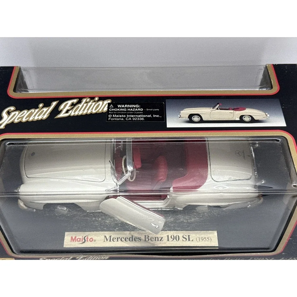 Maisto Special Edition Mercedes Benz 190SL Die cast Model 1:18 Scale Classic Red